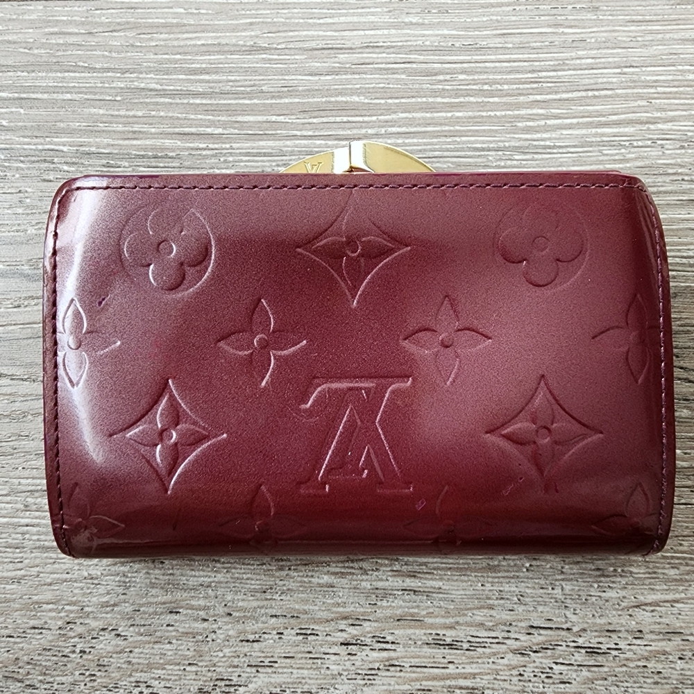 Louis Vuitton EUC Rouge Fauviste Collection Patent Burgundy Vernis French Wallet - Picture 2 of 12